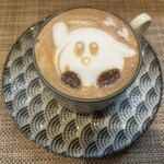 Vino Bar Due - カフェオレも、手の込んだラテアート。子供達が大好きなピンクバルーンを特別にあしらって下さった。