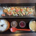 ゆず庵 - 冷たい夏野菜で食べるヒレカツ御膳