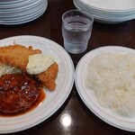 ハンバーグの店ベア - ハンバーグ＋カジキフライ