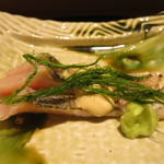 日本料理 みや  - 26年10月　炙り鰆、四万十海苔　醤油ムース