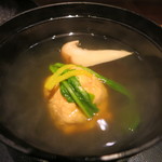 日本料理 みや  - 26年10月　車海老真薯椀　鮑茸、生キクラゲ