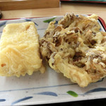 空海房 - 高野豆腐天とキノコのかき揚げ