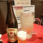 横濱ホルモン会館 エース - 赤星299円（税込）メガハイボール399円（税込）
