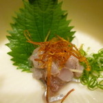 箱根強羅温泉 月の泉 - 朝ご飯：鯵のたたき