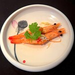 雪園 - 天使の海老のニンニクソース蒸し