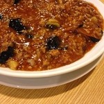 中国料理　花花 - 挽肉と茄子の辛味噌煮（メニュー名うろ覚え）