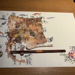 日本料理 潤花 - 北海道に見立てたエイの絵