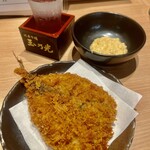 玉乃光酒場かつお天国 - アジフライのタルタルソースも酒粕です♪
