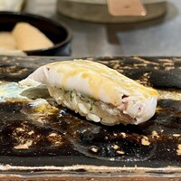 鮨德 - 金華山鰯　脂が瞬間で溶ける　刻み大葉でさっぱりとした後味に