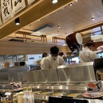 すし辰 - お誕生日の人に、上にある太鼓を叩いてお祝いしてくれます(^^)