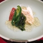 岩さき - 菱蟹の毟り身 、土佐酢ジュレかけ★