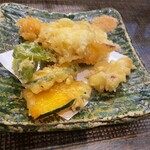 博多魚がし 海の路 - あと造りのイカの天ぷら