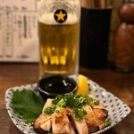 炭火焼食堂 膠 - 大山鶏 ももたたき(800円)