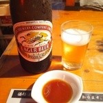 屋台安兵衛 - ビール 中瓶キリンラガー500円