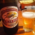 屋台安兵衛 - ビール 中瓶キリンラガー500円