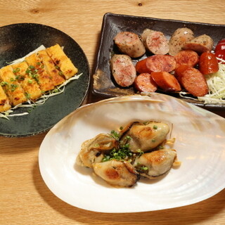 広島菜キムチや明太だし巻き・牡蠣など多彩な一品料理が充実！