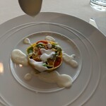 グッチオステリアダマッシモボットゥーラ - ラファエラのカプレーゼ　　ソース掛け