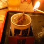 玄品ふぐ 中板橋の関 - ひれ酒、点火中