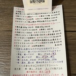 ラーメン専門 宮の森 - 注文表