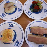 無添くら寿司 - 天然真あじ、カンジャンケジャン、炙えびチーズ明太マヨ、燻製合鴨ロース