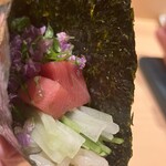 銀座 しのはら - 鮪の松前漬けの手巻き