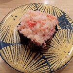 回転寿し トリトン - 根室産_タラバカニむき身軍艦