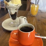 orange coffee stand - 