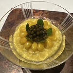 ラ・ヴァガボンド - とうもろこしゴールドラッシュとめぐみ　コンソメのジュレ　キャビア