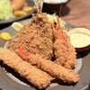ひらりん - ・海鮮フライ4種盛定食 フライアップ
衣のサックサク感と油切れの良さに感動！
海鮮の鮮度も良く美味
（食感から生鯵ではなさそう…）