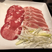 銀座しゃぶ通 - 牛タンと合鴨のコンボ
