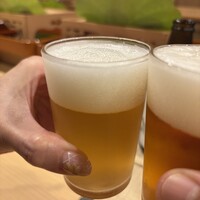 銀座 きた川 - 最初はビールでかんぱ～い♪