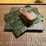 まとい 銀座 - 鮨　神戸牛モモ　鱧