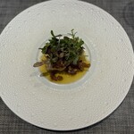 フィエルテ - ④長崎県産穴子のフリットwithイベリコ豚や胡桃を使ったソース