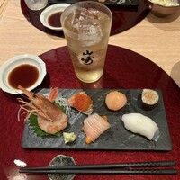四谷YAMAZAKI - 寿司“赤海老　サーモン　生ウニカンパチ巻き　穴子”ハイボール濃いめ