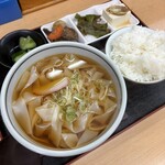 おかだうどん - きしめん定食　¥750