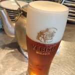 〆蕎麦 フクロウ - 休日のランチビールは最高です！