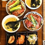 神楽坂 たれ焼肉のんき - たれ焼肉定食1,650円✖️2人前