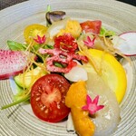 創作四川料理 廣明 - ふかひれ雲丹　彩り野菜のサラダ