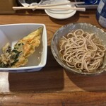 日本海すし - お寿司に天ぷら、そば、味噌汁がついて1.000円