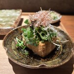 炭焼 おかげさん - 高坂鷄の鶏油で揚げた厚揚げ