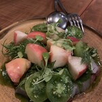 Bistro yen - カンパチのカルパッチョ桃とサルサベルデ