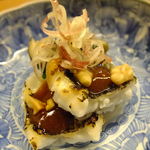 岩さき - 先付・穴子に上にはくるみと焦がし醤油
