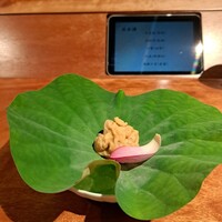 鮨 りかく - 天然虎フグのお刺身～肝ポン酢、蓮の花、新レモン
                      