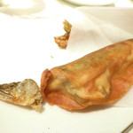 リストランテ・ヒロソフィー 銀座 - 天然アユの春巻き（松茸入り）