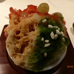 リストランテ・ヒロソフィー 銀座 - 徳次郎の天然氷のかき氷（キャラメル、抹茶）