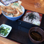 和食れすとらん 天狗 - 「国産活き〆穴子と野菜の天丼とミニ麺のセット」　９６１円