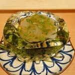 肉屋 田中 - 葛切り　オクラ　梅