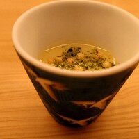 鮨おにかい＋1 - とうもろこしの摺り流し、ブブあられが芳ばしい