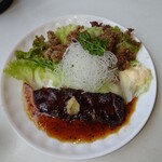 レストランミートアイランド - クジラステーキ(竜田揚げ付)