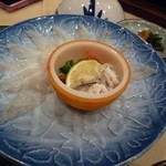 夕景の宿　海のゆりかご『萩小町』 - ふく刺し